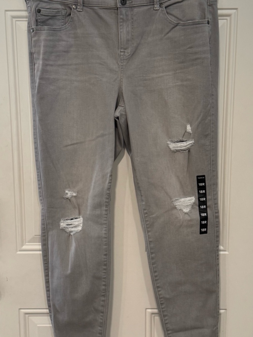 torrid Light Gray Distressed Skinny Jeans